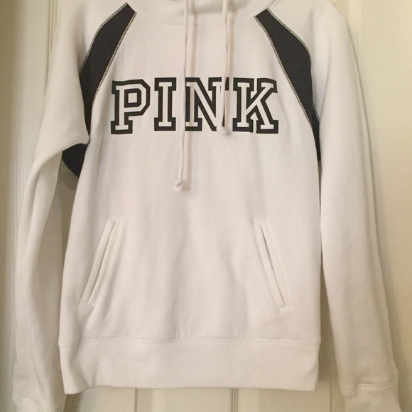 Victoria’s Secret PINK Funnel Neck Hoodie White S - Picture 3 of 7
